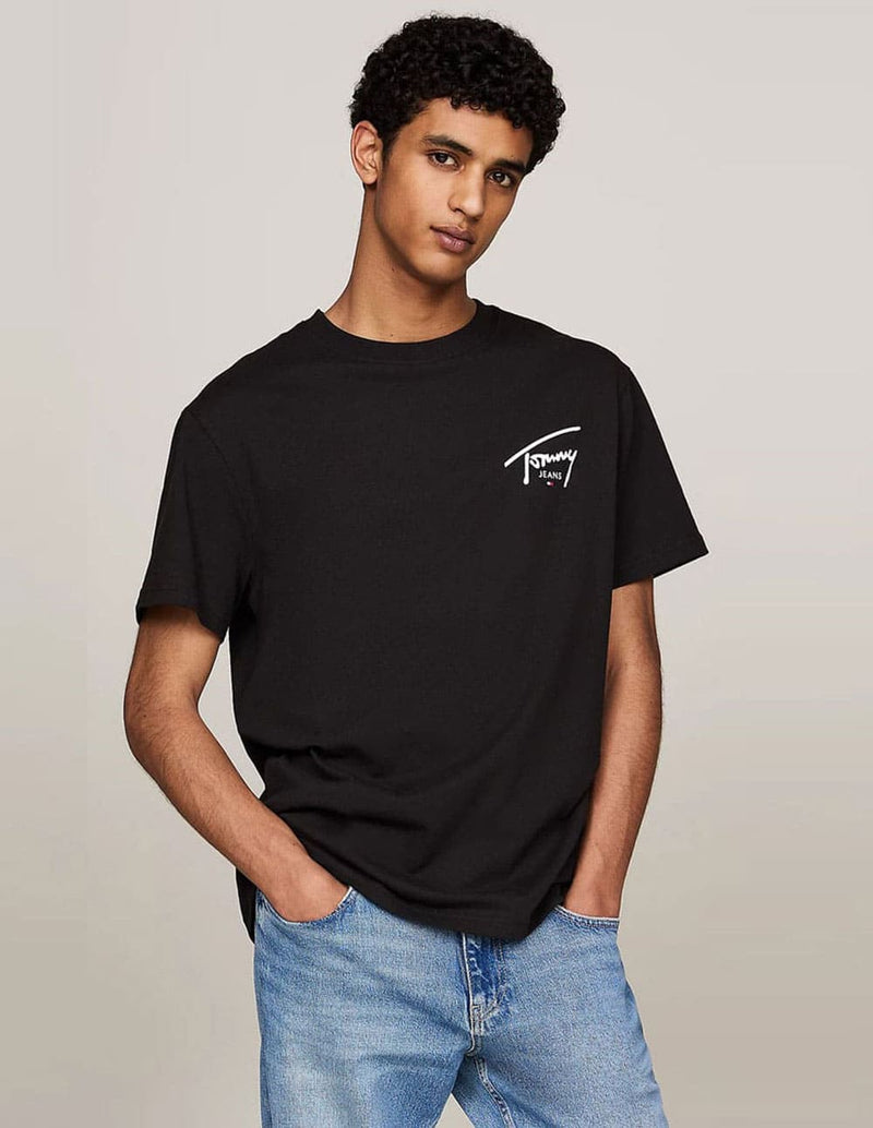 Camiseta Tommy Jeans con Logo Negra Hombre