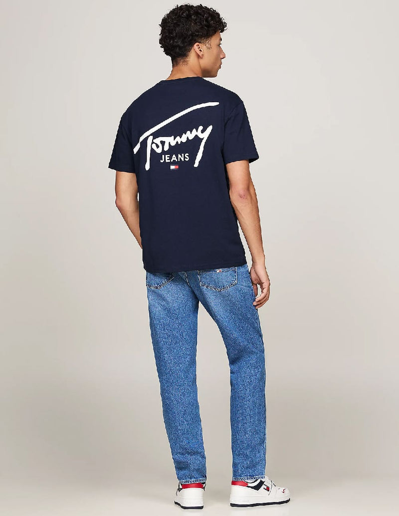 Camiseta Tommy Jeans con Logo Azul Marino Hombre