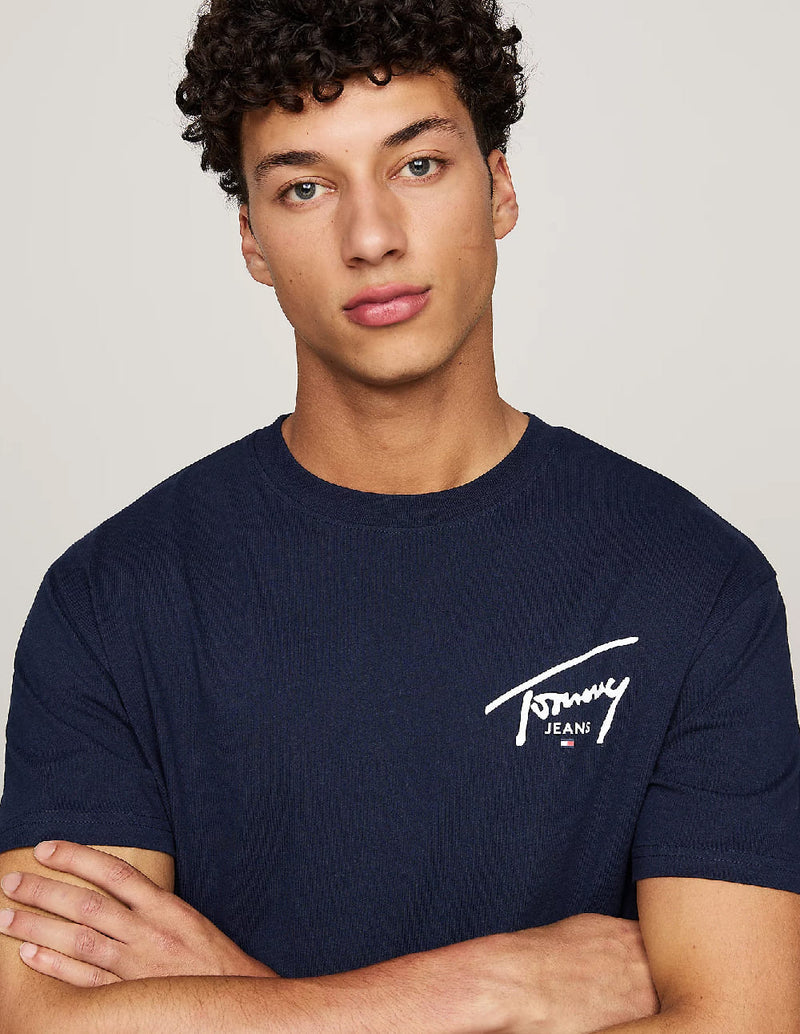 Camiseta Tommy Jeans con Logo Azul Marino Hombre