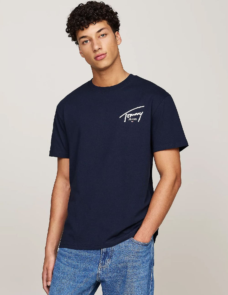 Camiseta Tommy Jeans con Logo Azul Marino Hombre