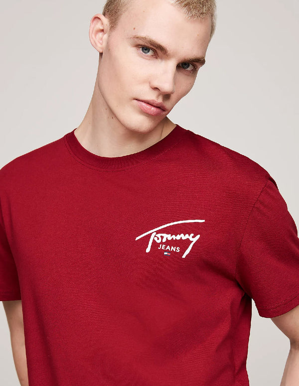 Camiseta Tommy Jeans con Logo Roja Hombre