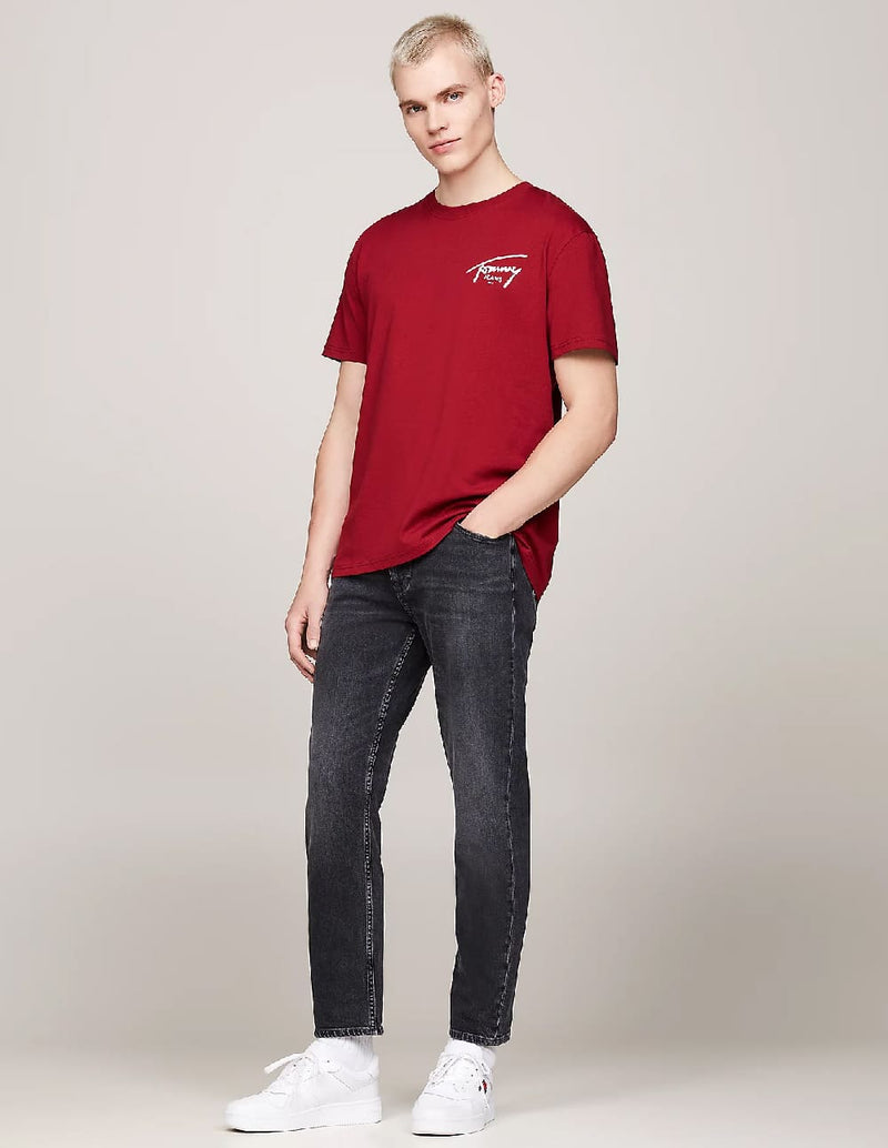 Camiseta Tommy Jeans con Logo Roja Hombre