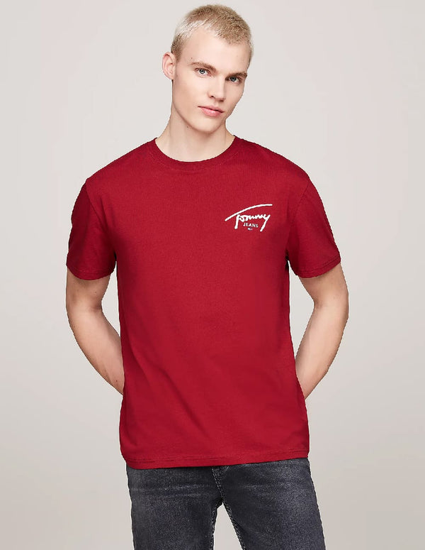 Camiseta Tommy Jeans con Logo Roja Hombre