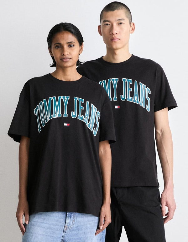 Camiseta Tommy Jeans Popcolor Varsity Negra Unisex