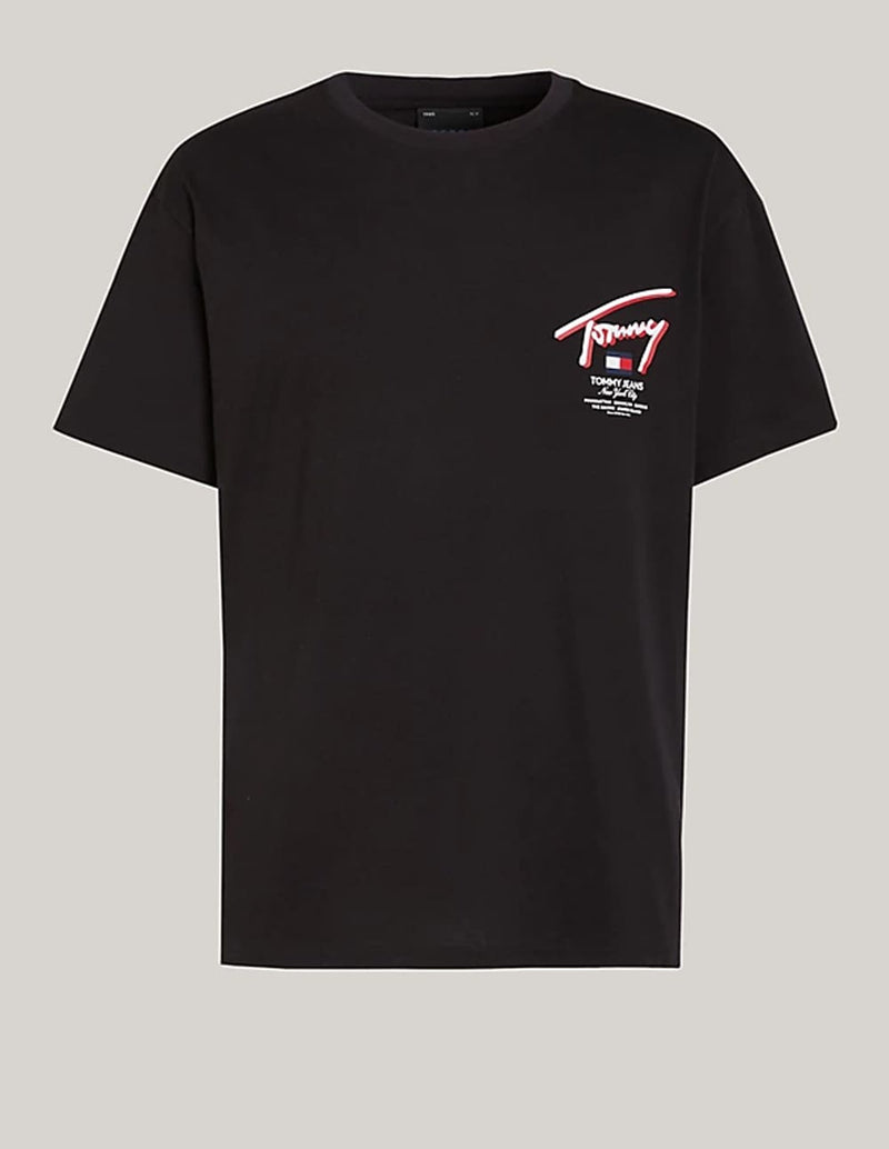 Camiseta Tommy Jeans con Logo Trasero Negra Hombre