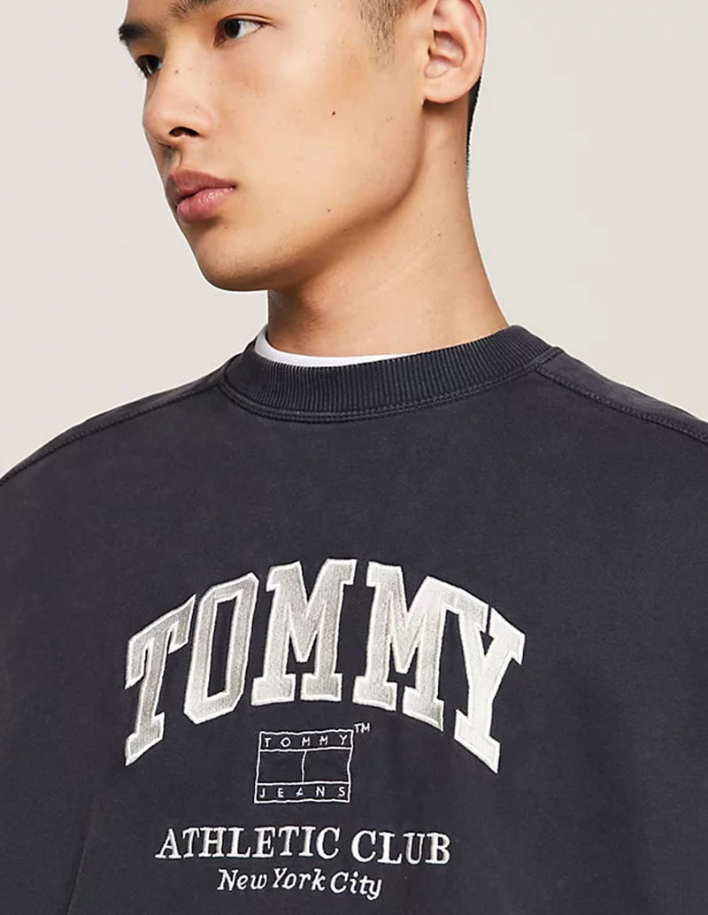 Sudadera Tommy Jeans con Logo Negra Hombre