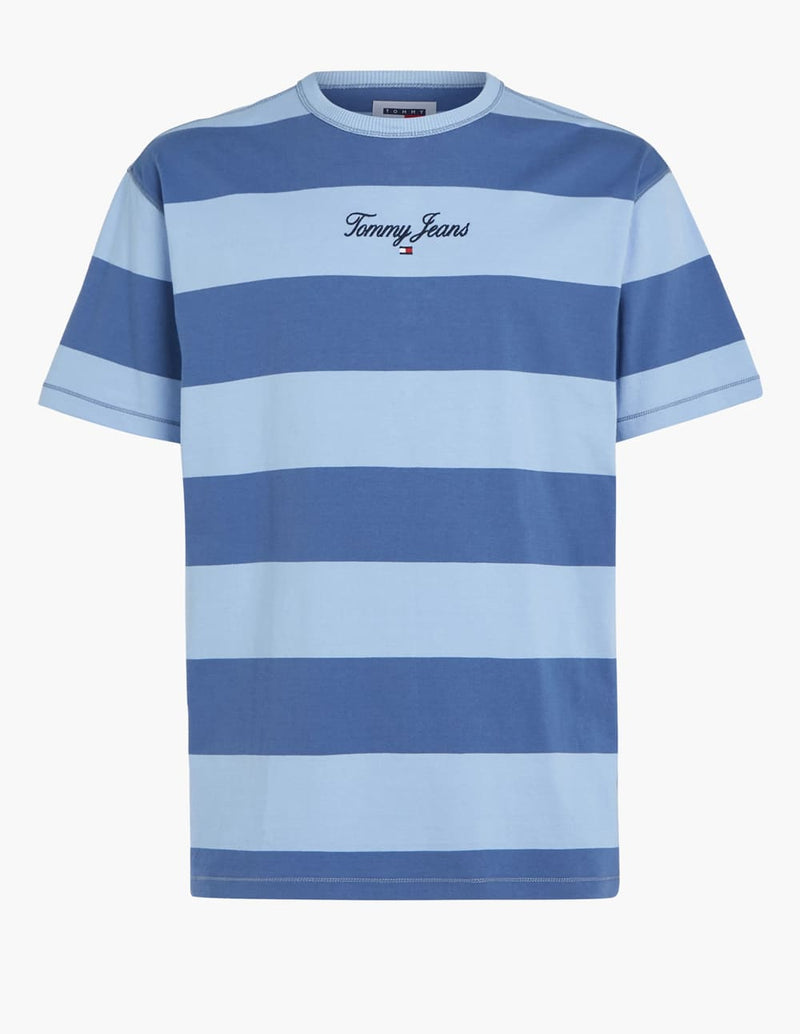 Camiseta Tommy Jeans de Rayas Azul Hombre