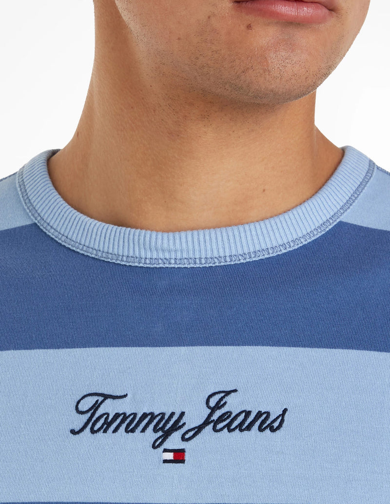 Camiseta Tommy Jeans de Rayas Azul Hombre