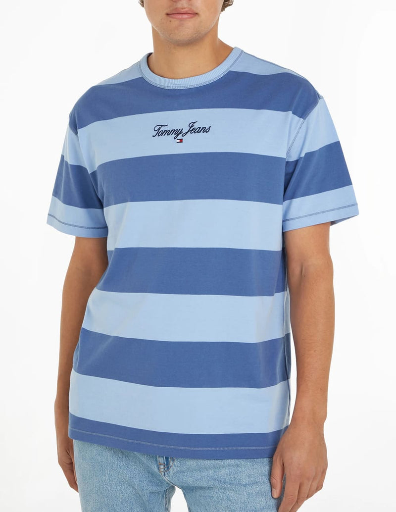 Camiseta Tommy Jeans de Rayas Azul Hombre