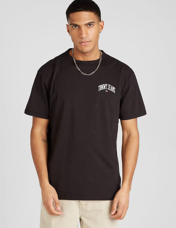 Camiseta Tommy Jeans Reg Varsity Negra Hombre DM0DM18665BDS NEGRO