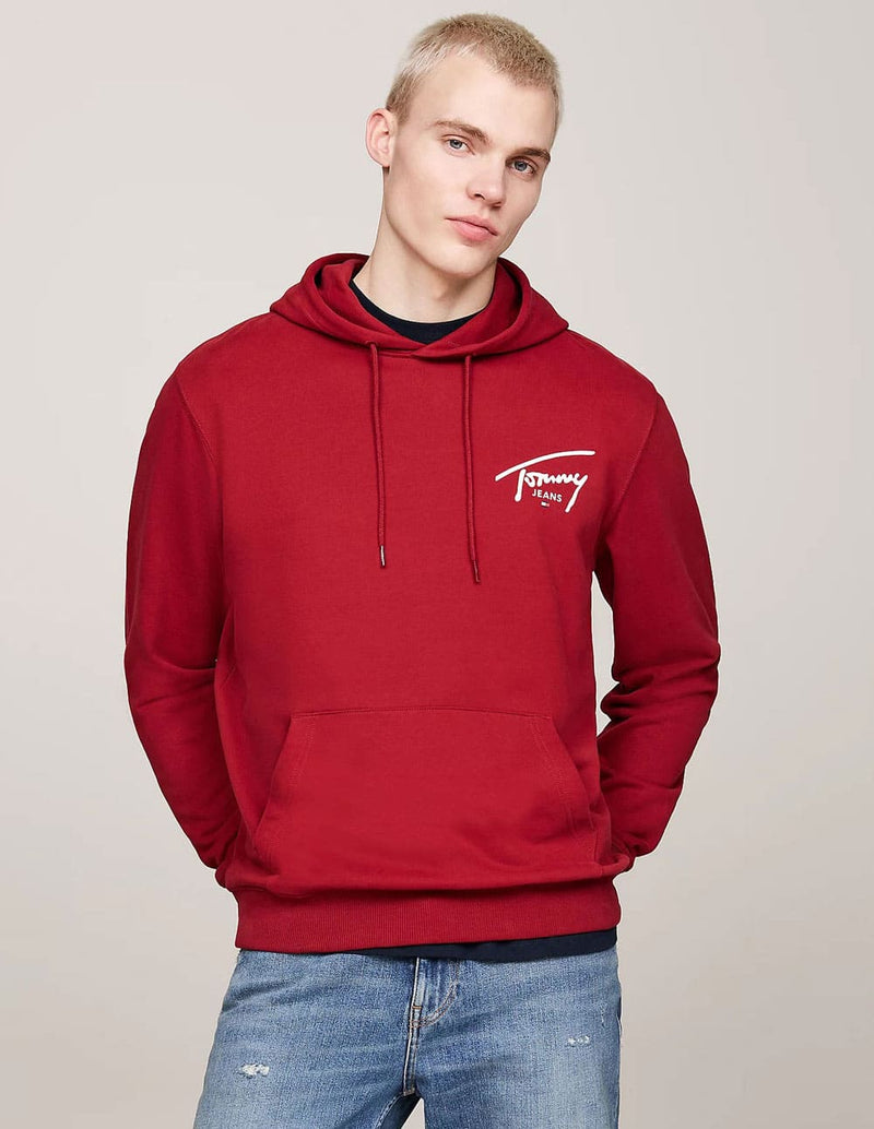 Sudadera con Capucha Tommy Jeans Signature Logo Roja Hombre