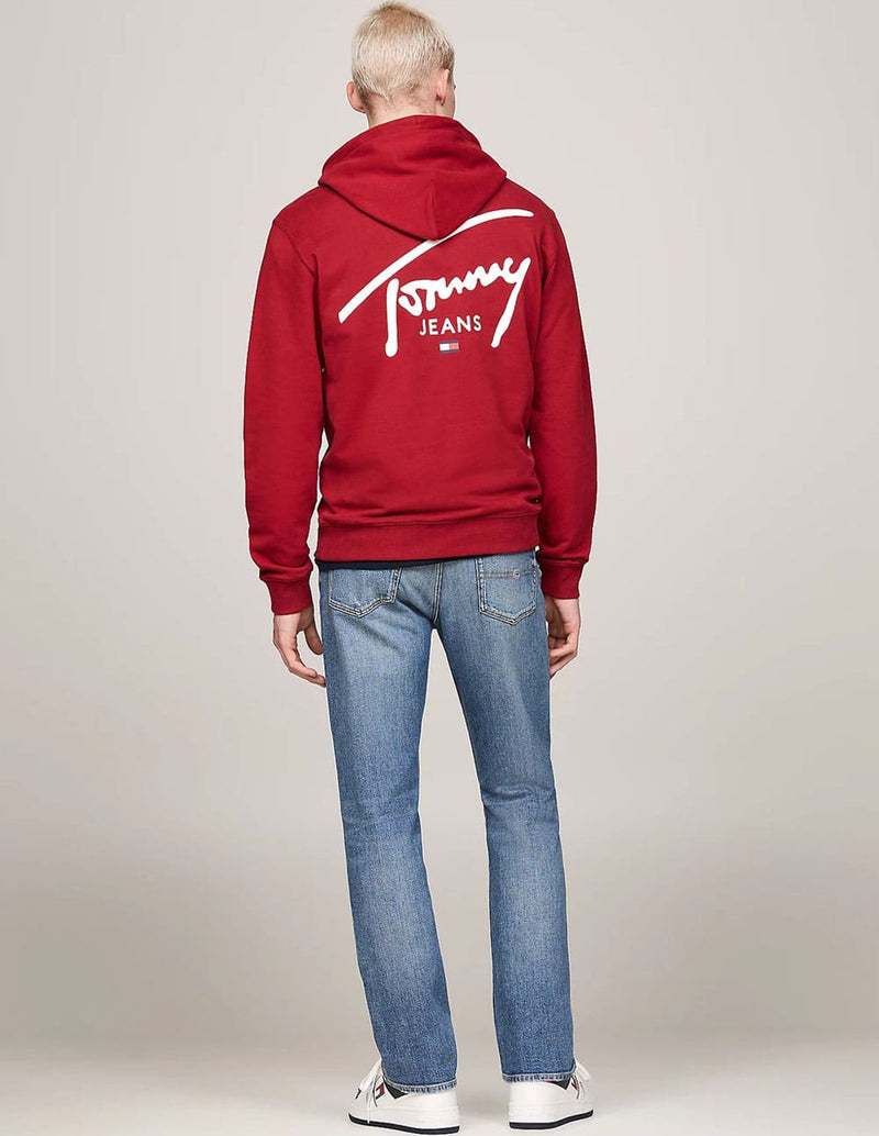 Sudadera con Capucha Tommy Jeans Signature Logo Roja Hombre