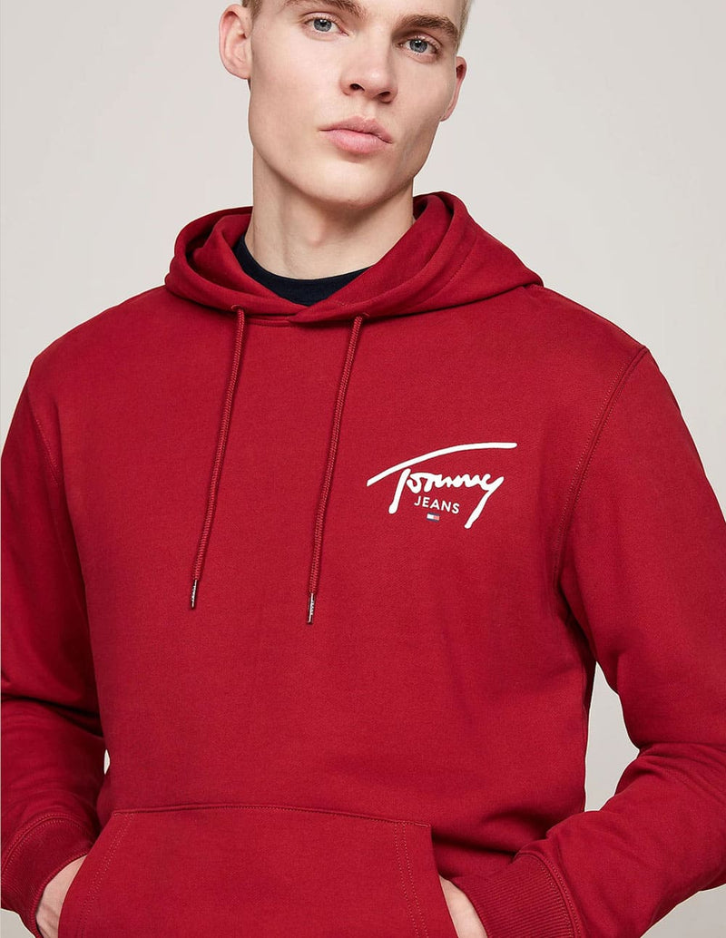 Sudadera con Capucha Tommy Jeans Signature Logo Roja Hombre