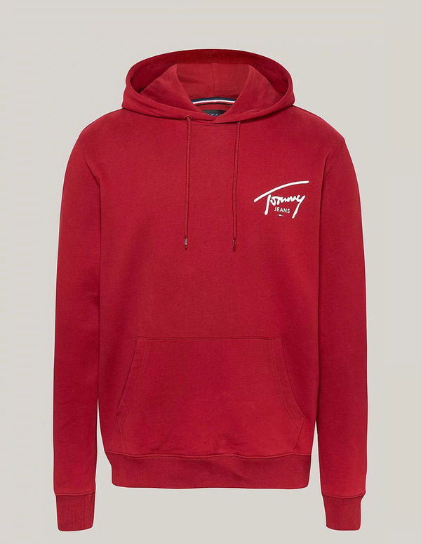 Sudadera con Capucha Tommy Jeans Signature Logo Roja Hombre