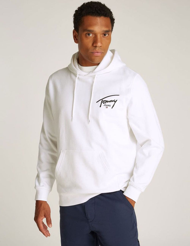 Sudadera con Capucha Tommy Jeans Signature Logo Blanca Hombre