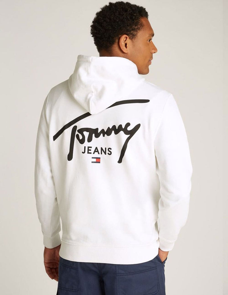 Sudadera con Capucha Tommy Jeans Signature Logo Blanca Hombre