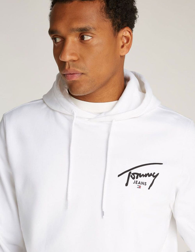 Sudadera con Capucha Tommy Jeans Signature Logo Blanca Hombre