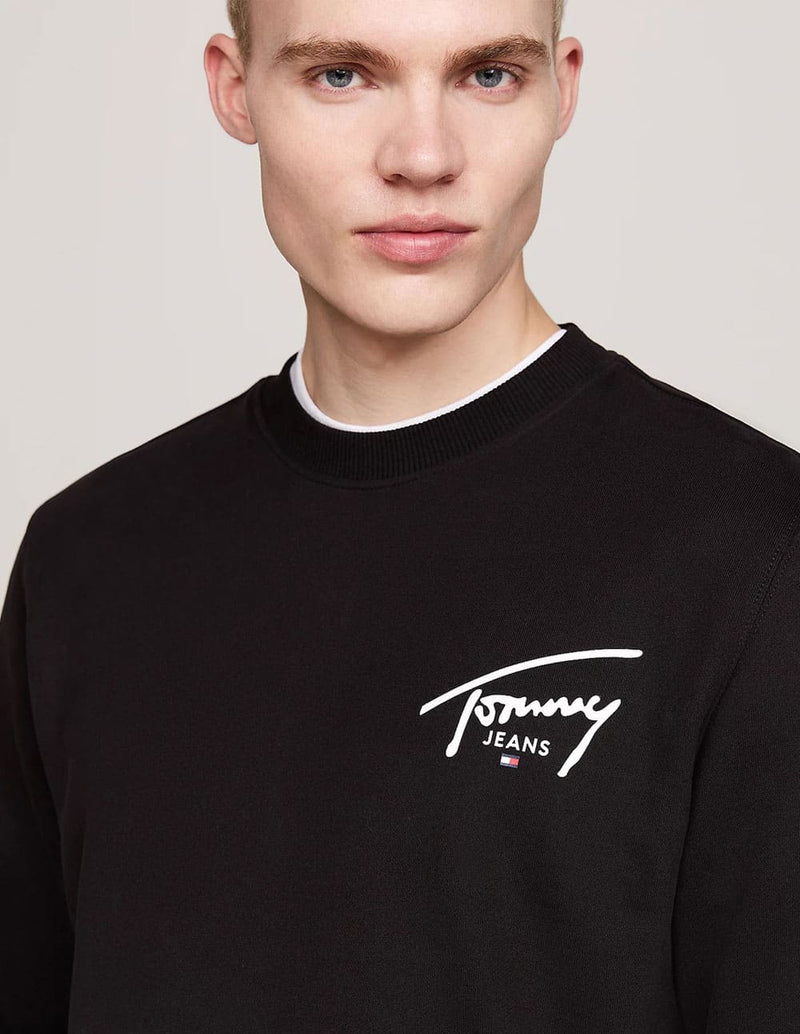 Sudadera Tommy Jeans con Logo Negra Hombre