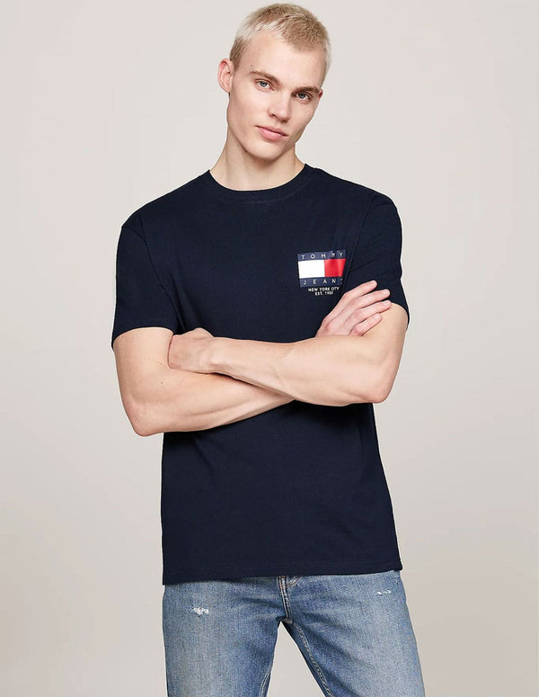 Camiseta Tommy Jeans con Logo en la Espalda Azul Marino Hombre