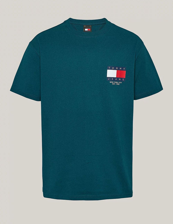 Camiseta Tommy Jeans con Logo en la Espalda Verde Hombre