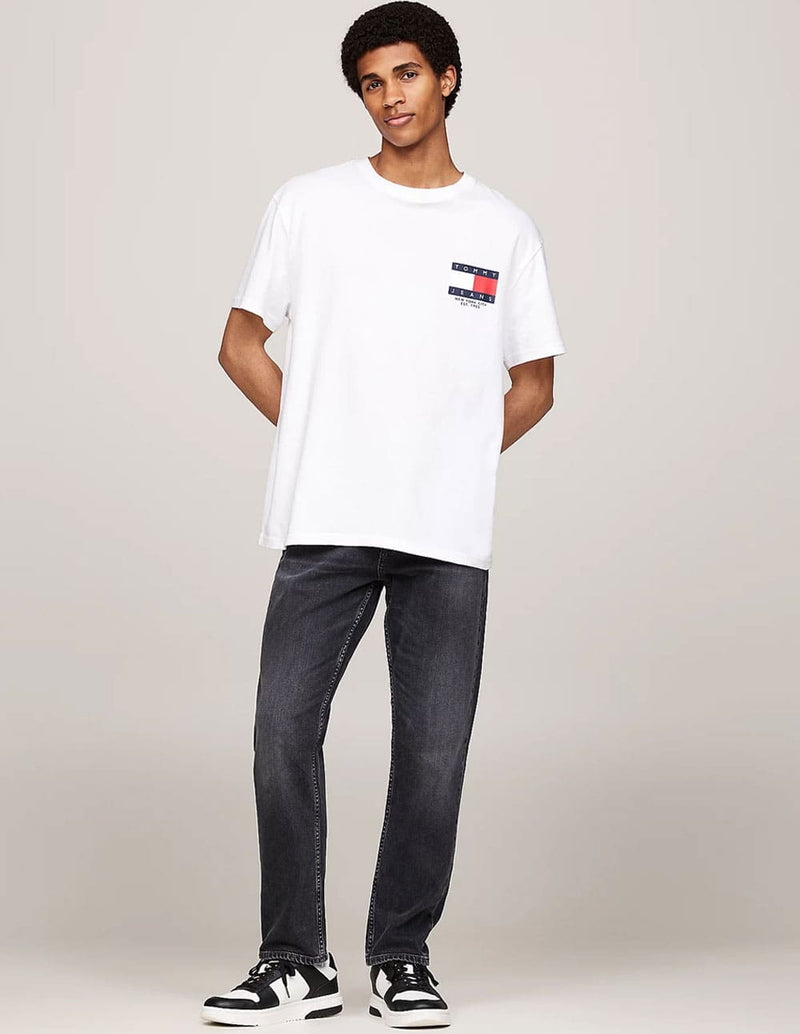 Camiseta Tommy Jeans con Logo en la Espalda Blanca Hombre