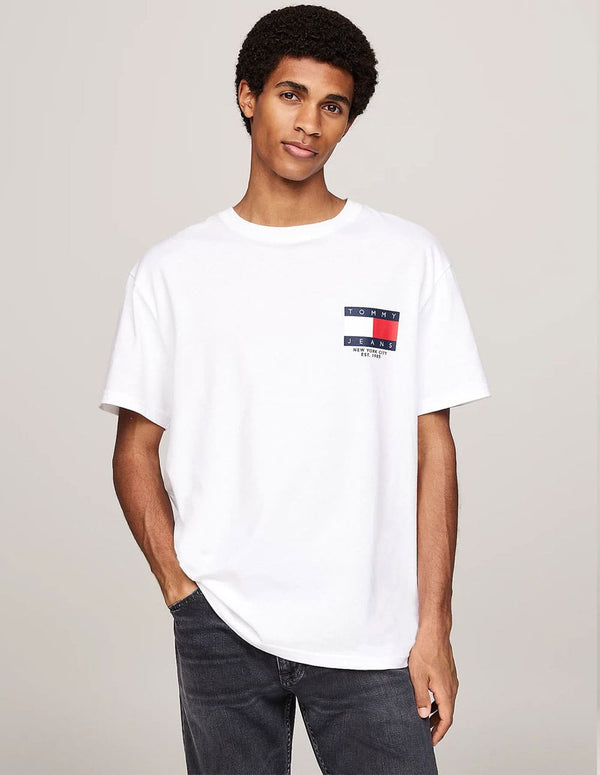 Camiseta Tommy Jeans con Logo en la Espalda Blanca Hombre