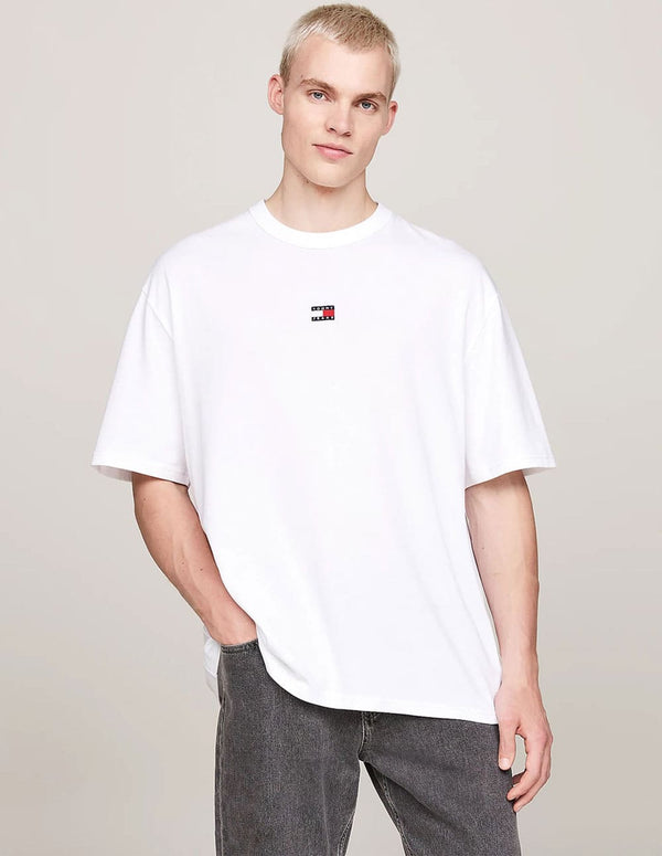 Camiseta Tommy Jeans Logo Patch Blanca Hombre