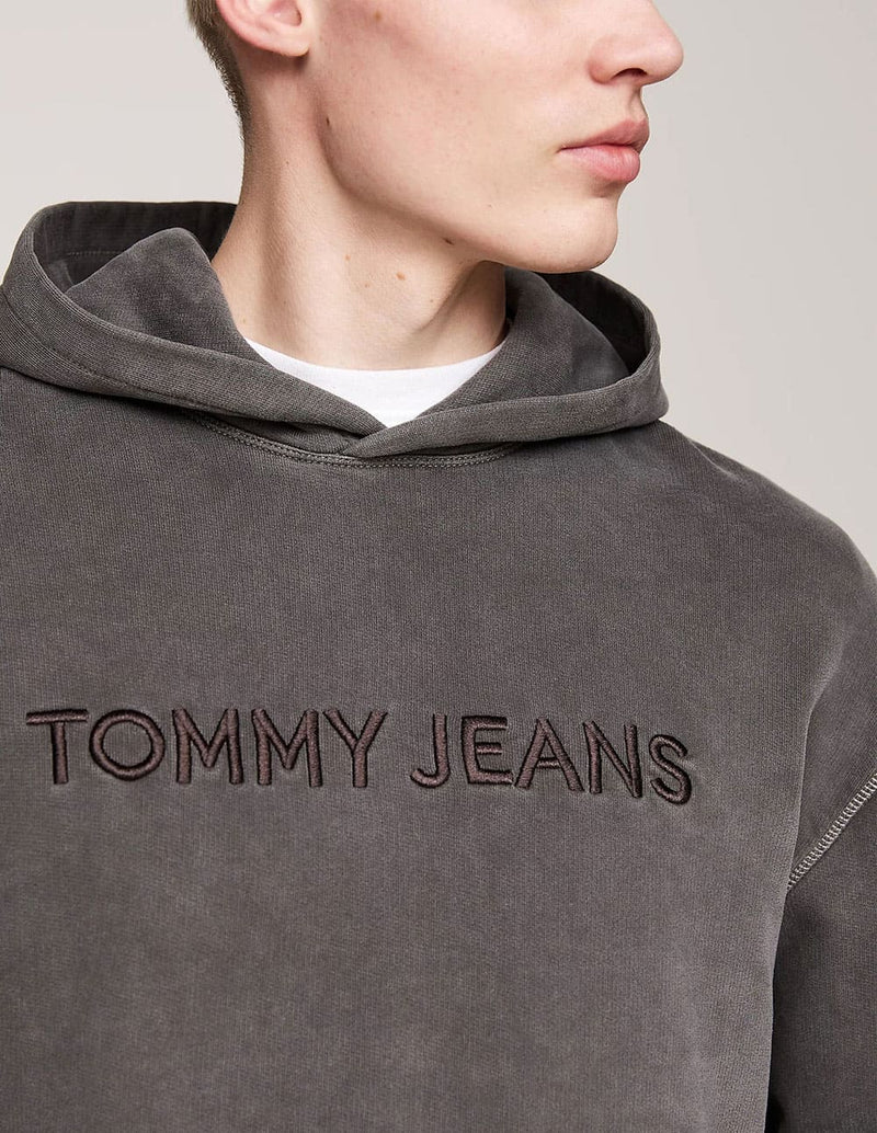 Sudadera con Capucha Tommy Jeans con Logo Bordado Negra Hombre