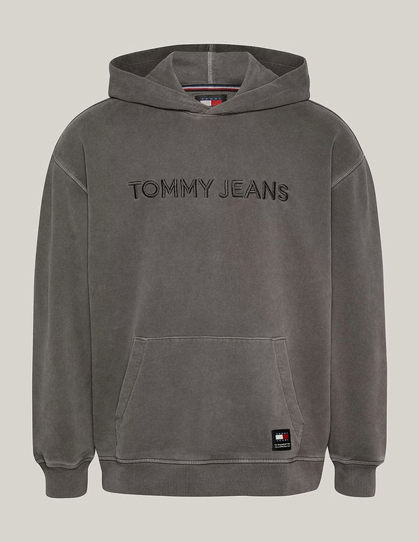 Sudadera con Capucha Tommy Jeans con Logo Bordado Negra Hombre