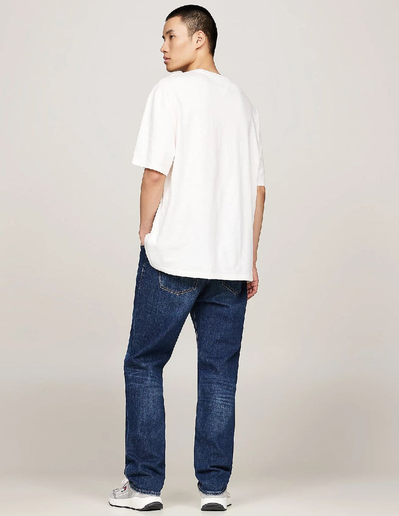 Camiseta Tommy Jeans Oversize con Logo Blanca Hombre