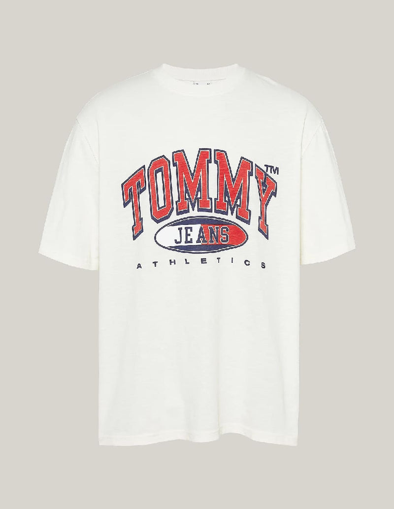 Camiseta Tommy Jeans Oversize con Logo Blanca Hombre