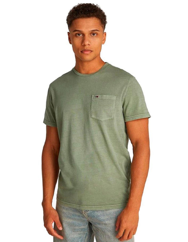 Camiseta Tommy Jeans con Logo Verde Hombre