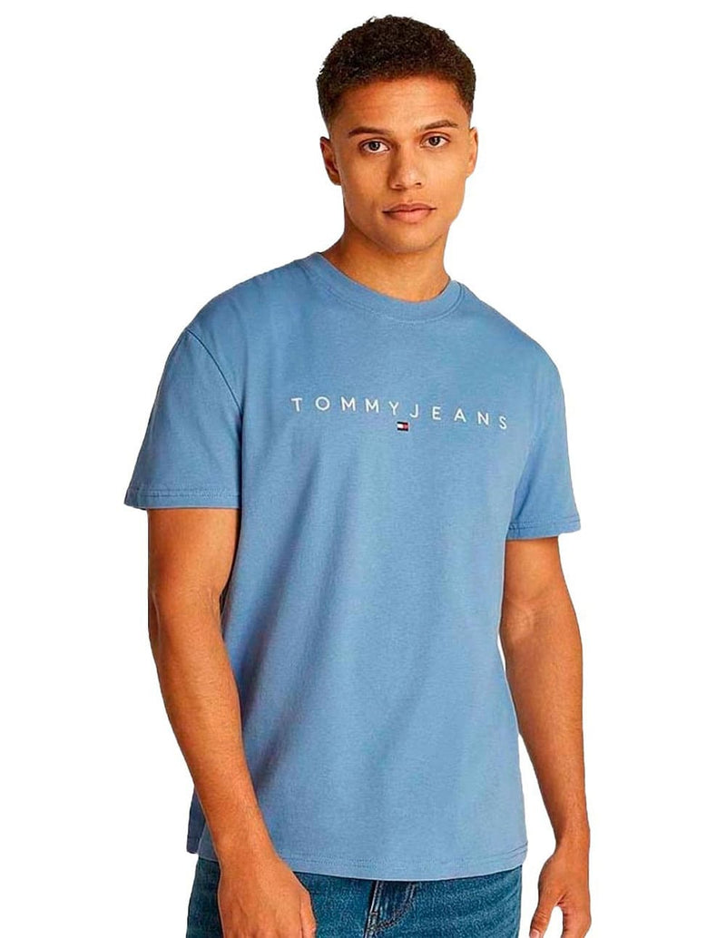 Camiseta Tommy Jeans con Logo Bordado Azul Hombre