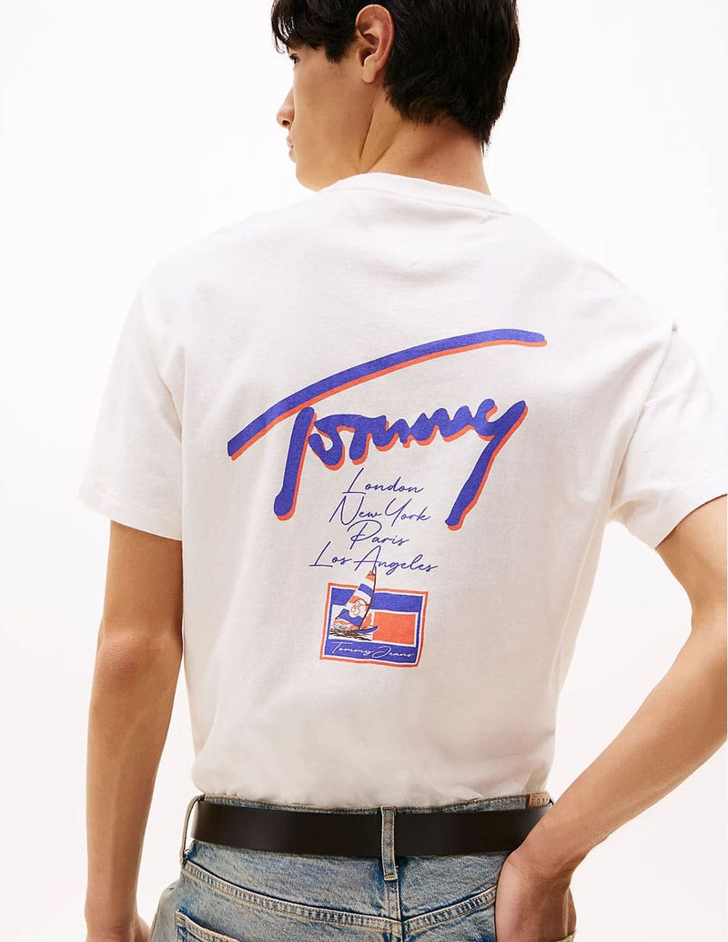 Camiseta Tommy Jeans Logo Graphic Blanca Hombre
