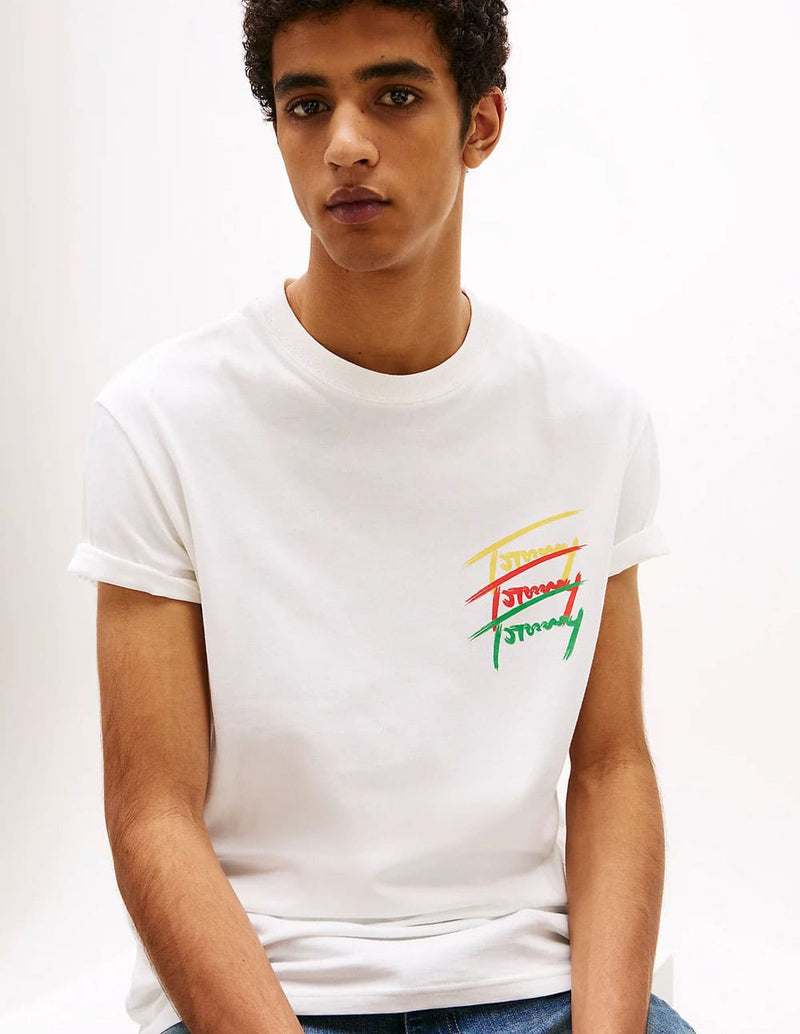 Camiseta Tommy Jeans con Logo en la Espalda Blanca Hombre