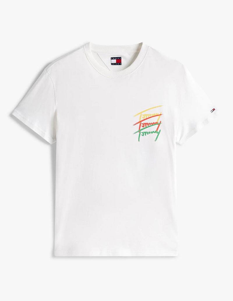 Camiseta Tommy Jeans con Logo en la Espalda Blanca Hombre