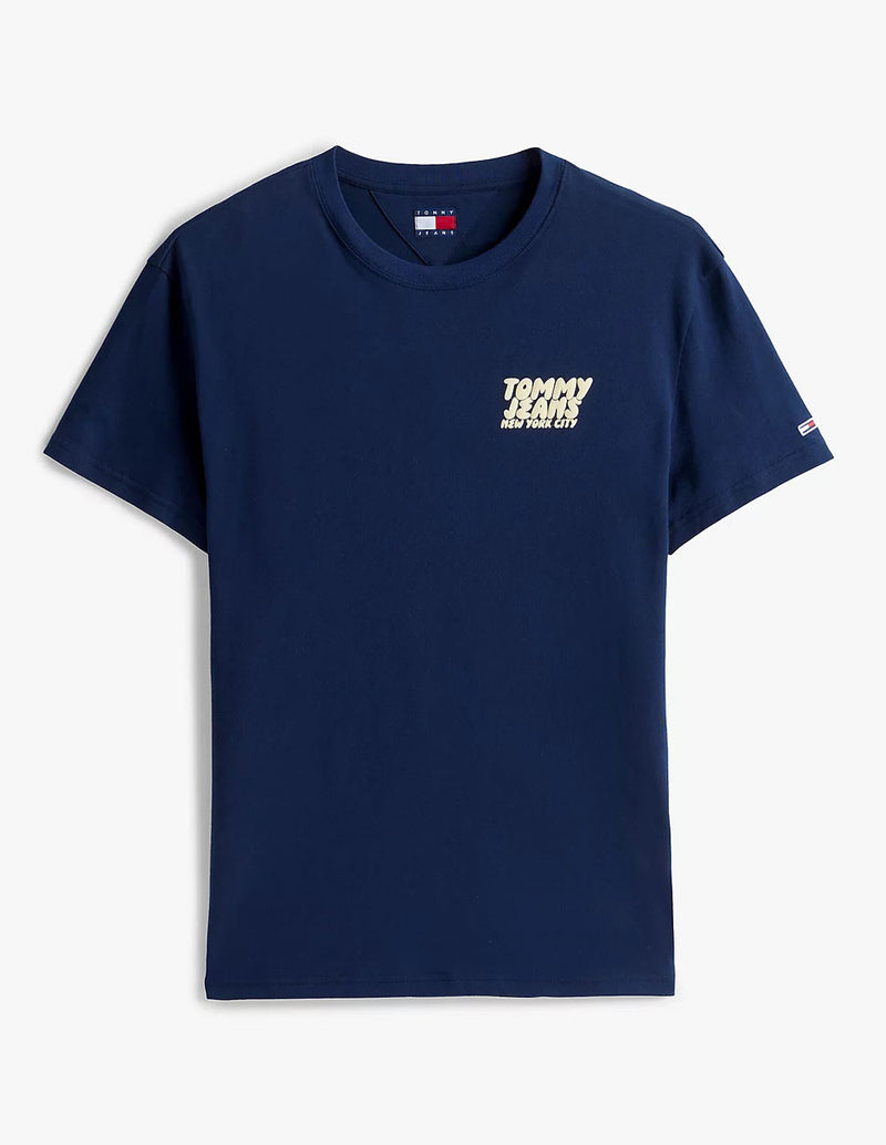 Camiseta Tommy Jeans con Logo en la Espalda Azul Hombre