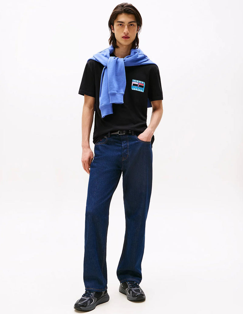Camiseta Tommy Jeans con Logo Negra Hombre
