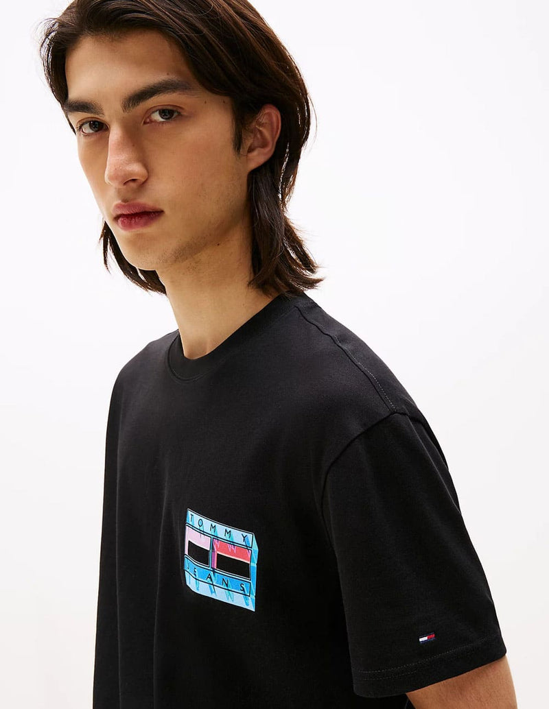 Camiseta Tommy Jeans con Logo Negra Hombre