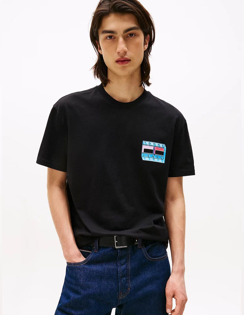 Camiseta Tommy Jeans con Logo Negra Hombre