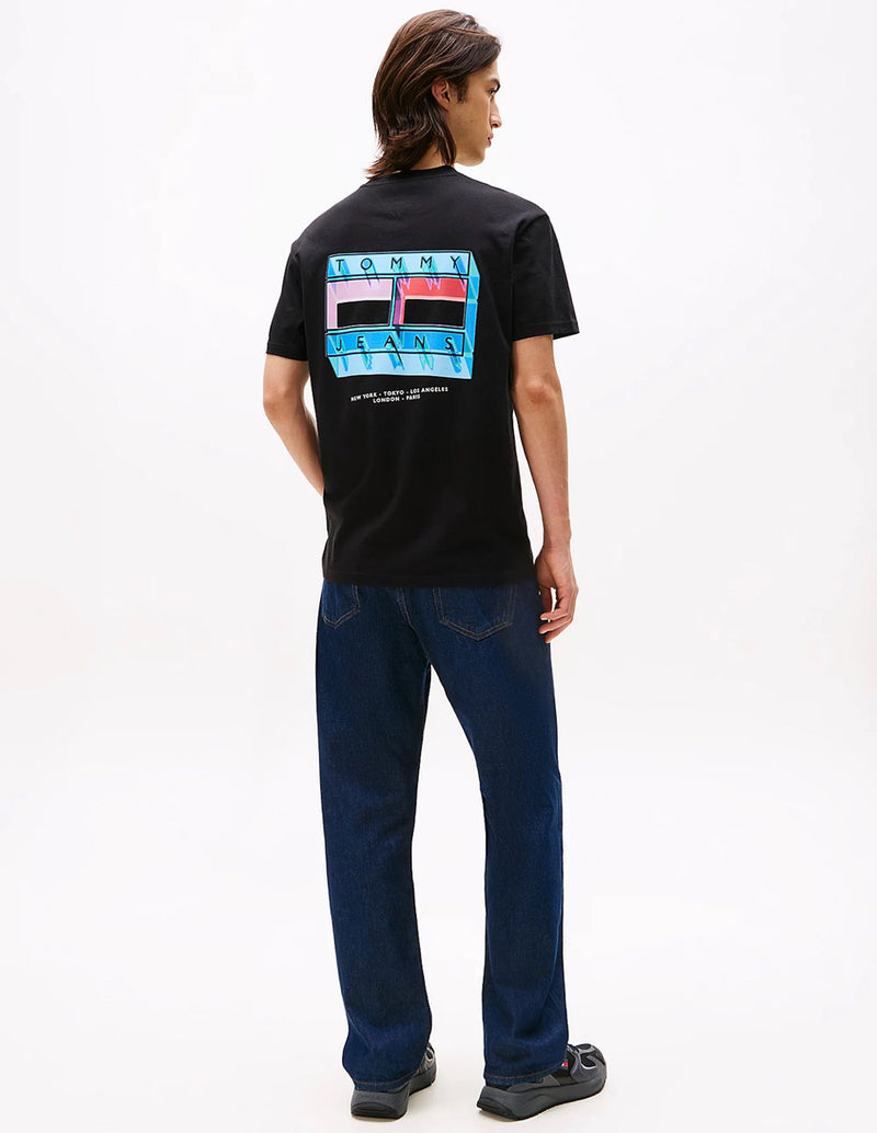 Camiseta Tommy Jeans con Logo Negra Hombre