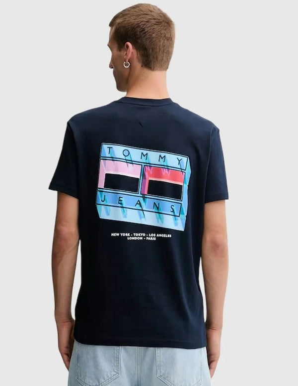 Camiseta Tommy Jeans con Logo Azul Marino Hombre