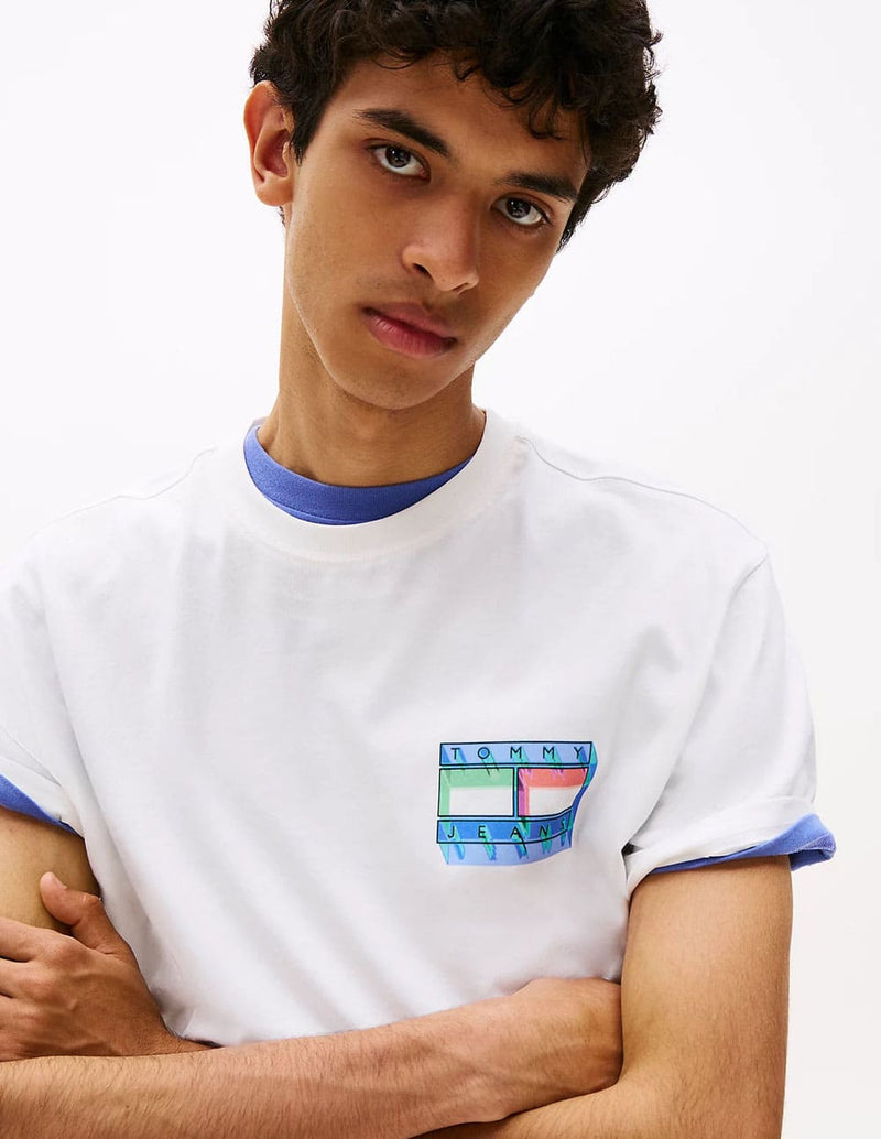 Camiseta Tommy Jeans con Logo Blanca Hombre