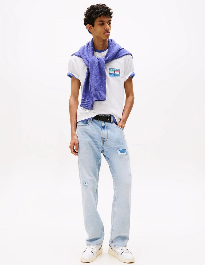 Camiseta Tommy Jeans con Logo Blanca Hombre