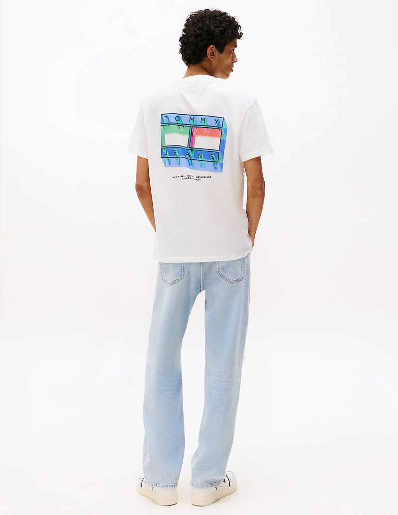 Camiseta Tommy Jeans con Logo Blanca Hombre
