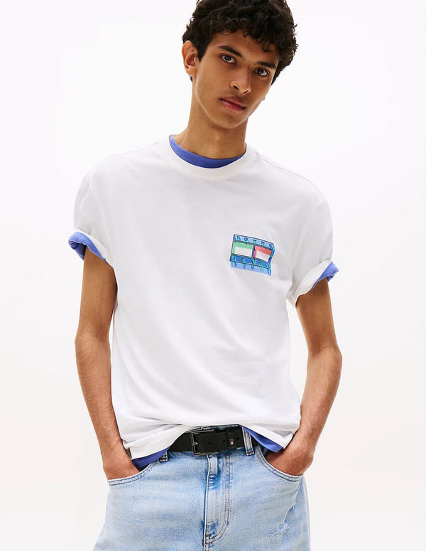 Camiseta Tommy Jeans con Logo Blanca Hombre