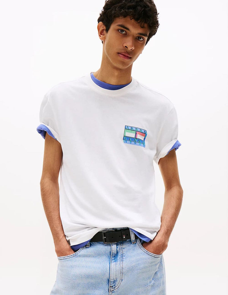 Camiseta Tommy Jeans con Logo Blanca Hombre