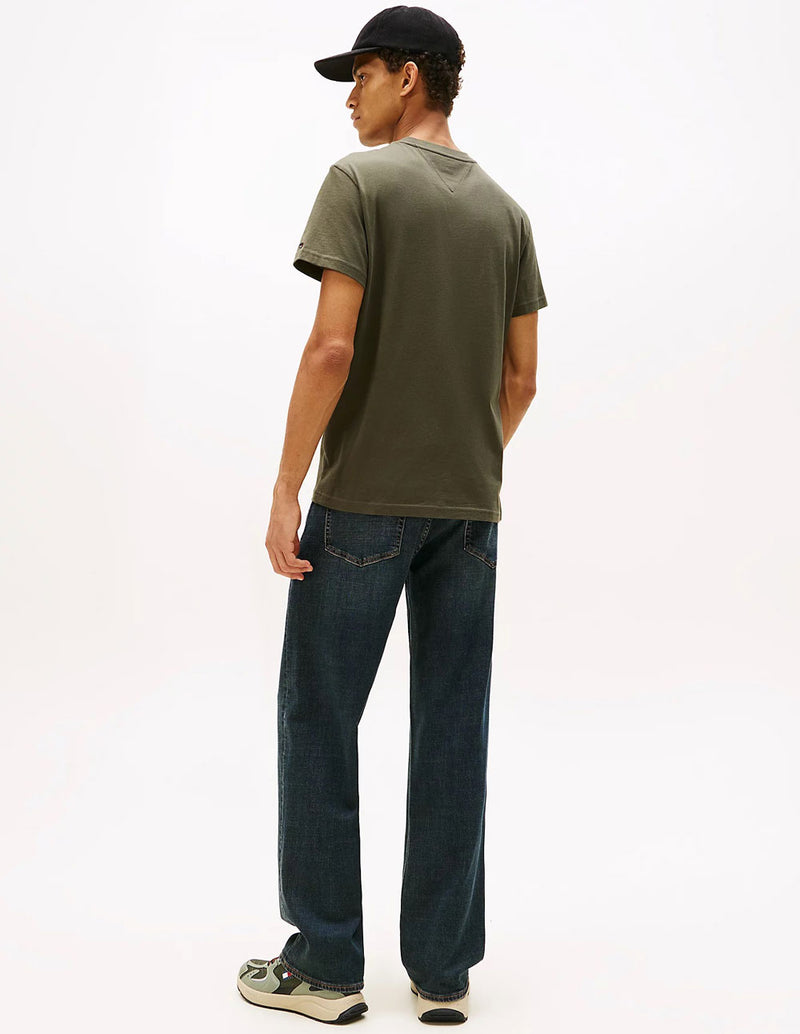 Camiseta Tommy Jeans con Logo Verde Hombre