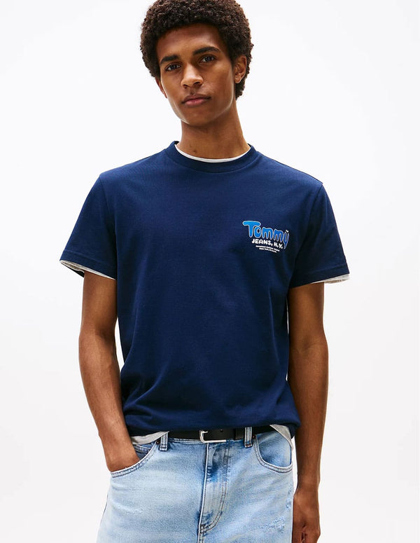 Camiseta Tommy Jeans con Logo Azul Marino Hombre