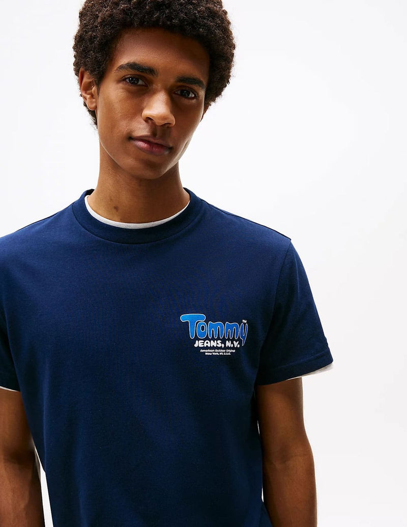 Camiseta Tommy Jeans con Logo Azul Marino Hombre